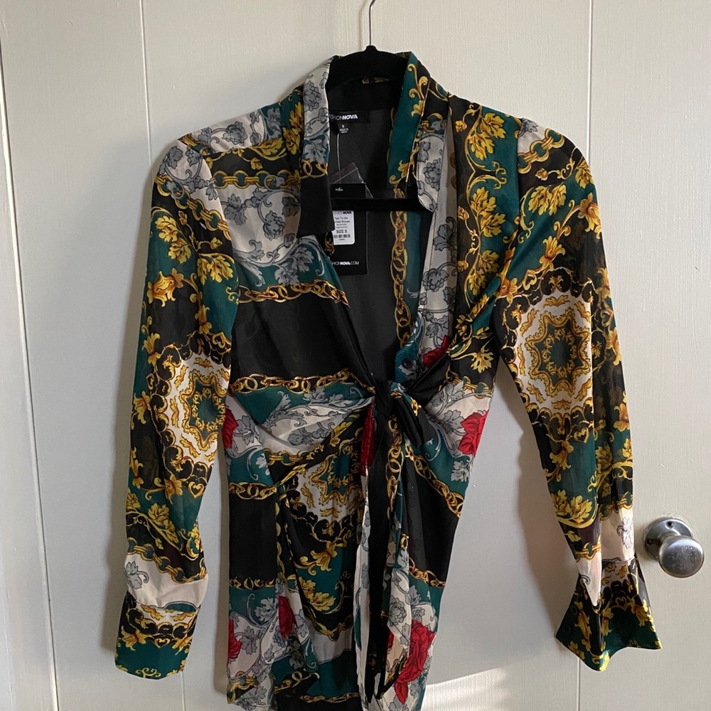 Printed Blouse - Size Small - Picture 4 of 5